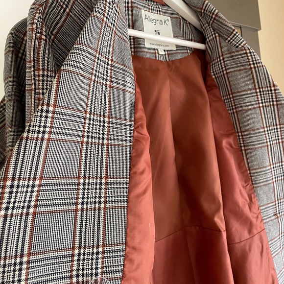 Allegra K - Plaid Jacket/Blazer Button Belted - L - Picture 14 of 16